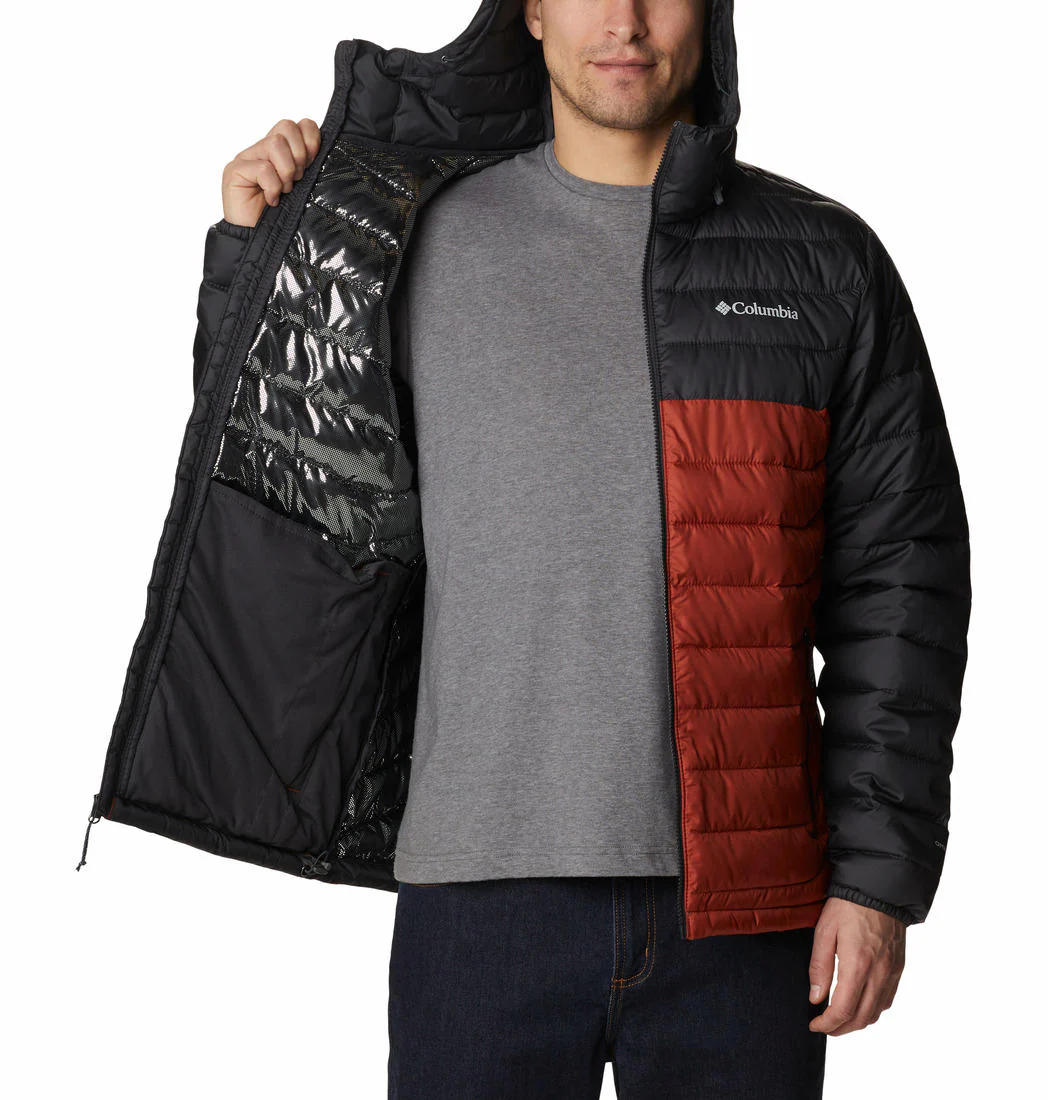 Columbia Men Orange Powder Lite Hooded Jacket - Image 4