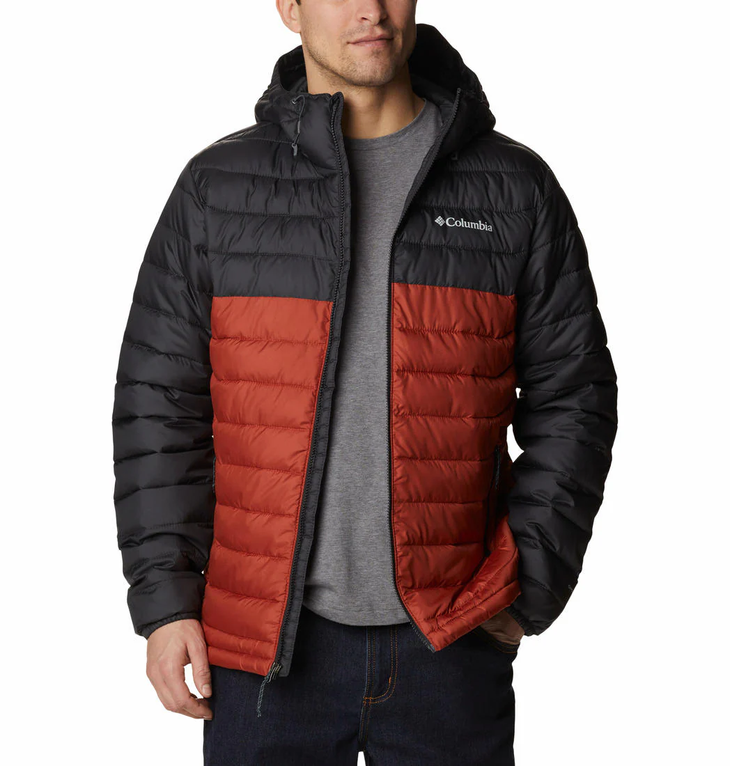 Columbia Men Orange Powder Lite Hooded Jacket - Image 5