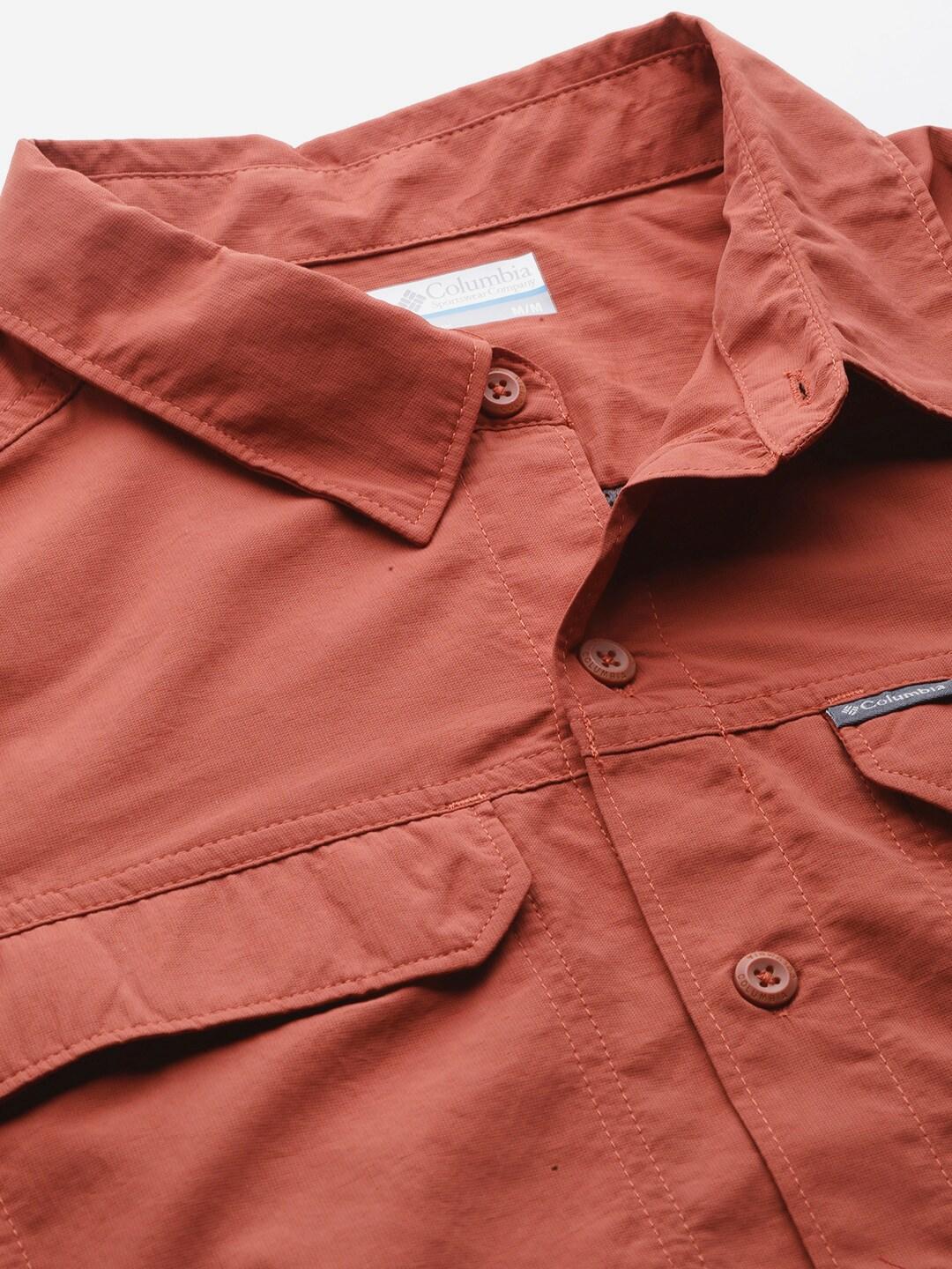Columbia Men Orange Silver Ridge2.0 Long Sleeve Shirt (Sun Protection) - Image 4