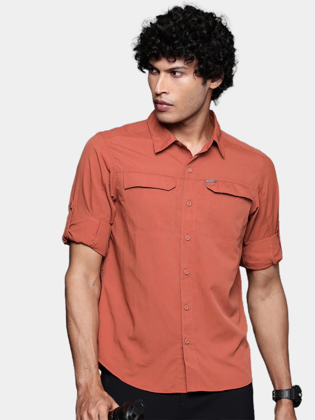 Columbia Men Orange Silver Ridge2.0 Long Sleeve Shirt (Sun Protection) - Image 6
