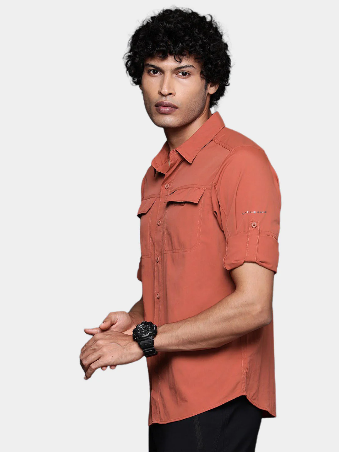 Columbia Men Orange Silver Ridge2.0 Long Sleeve Shirt (Sun Protection) - Image 8
