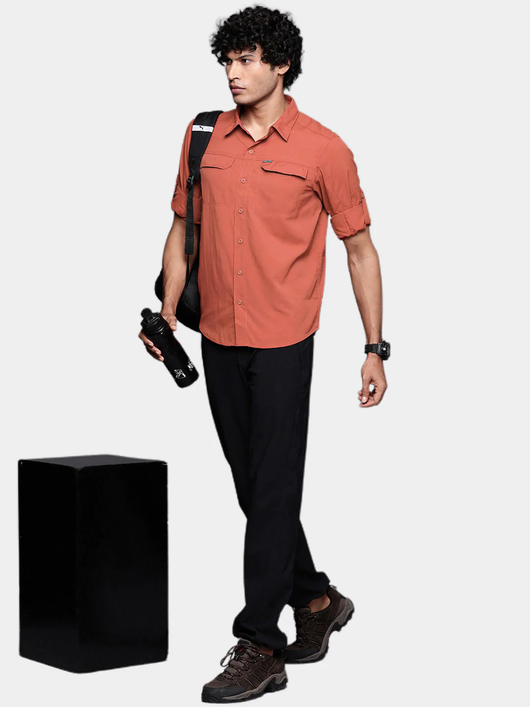 Columbia Men Orange Silver Ridge2.0 Long Sleeve Shirt (Sun Protection) - Image 9