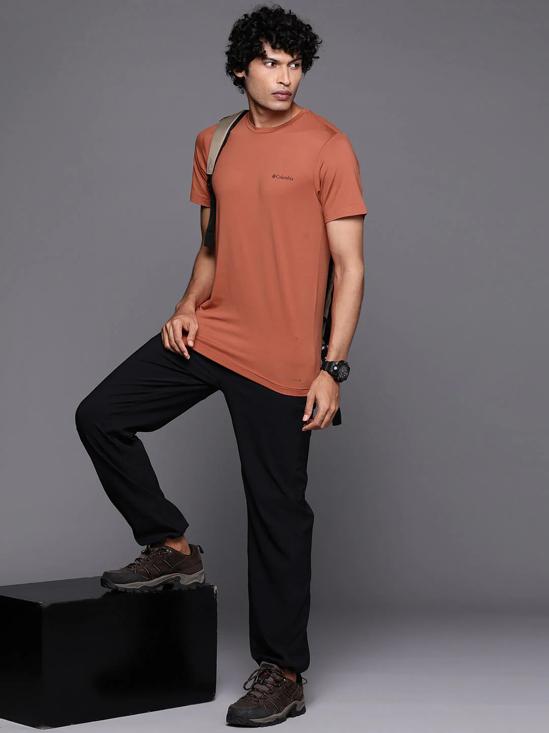 Columbia Men Orange Tech Trail Graphic Tee (Sun Protection) - Image 4