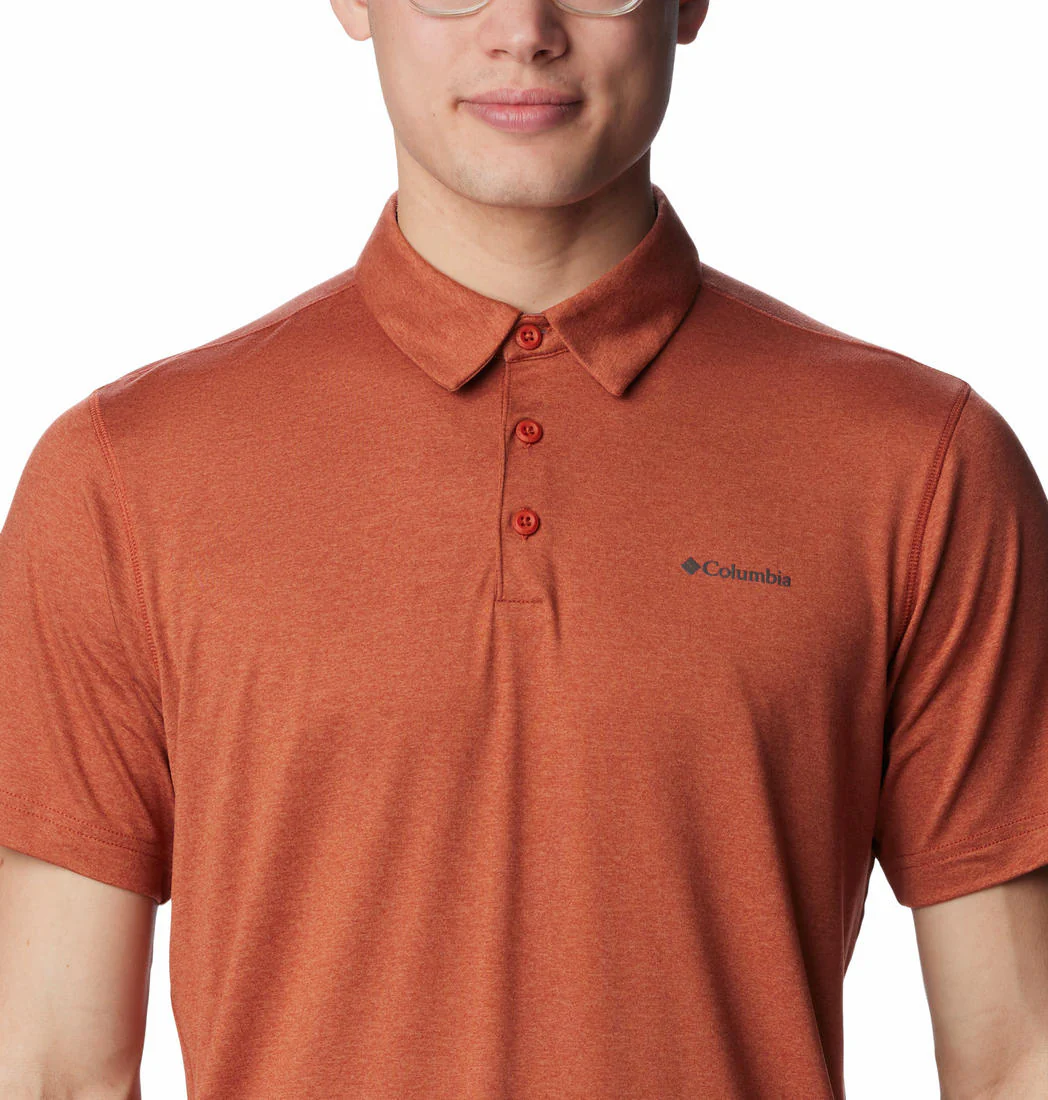 Columbia Men Orange Tech Trail Polo (Sun Protection) - Image 2