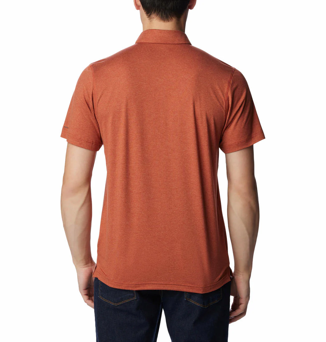 Columbia Men Orange Tech Trail Polo (Sun Protection) - Image 3