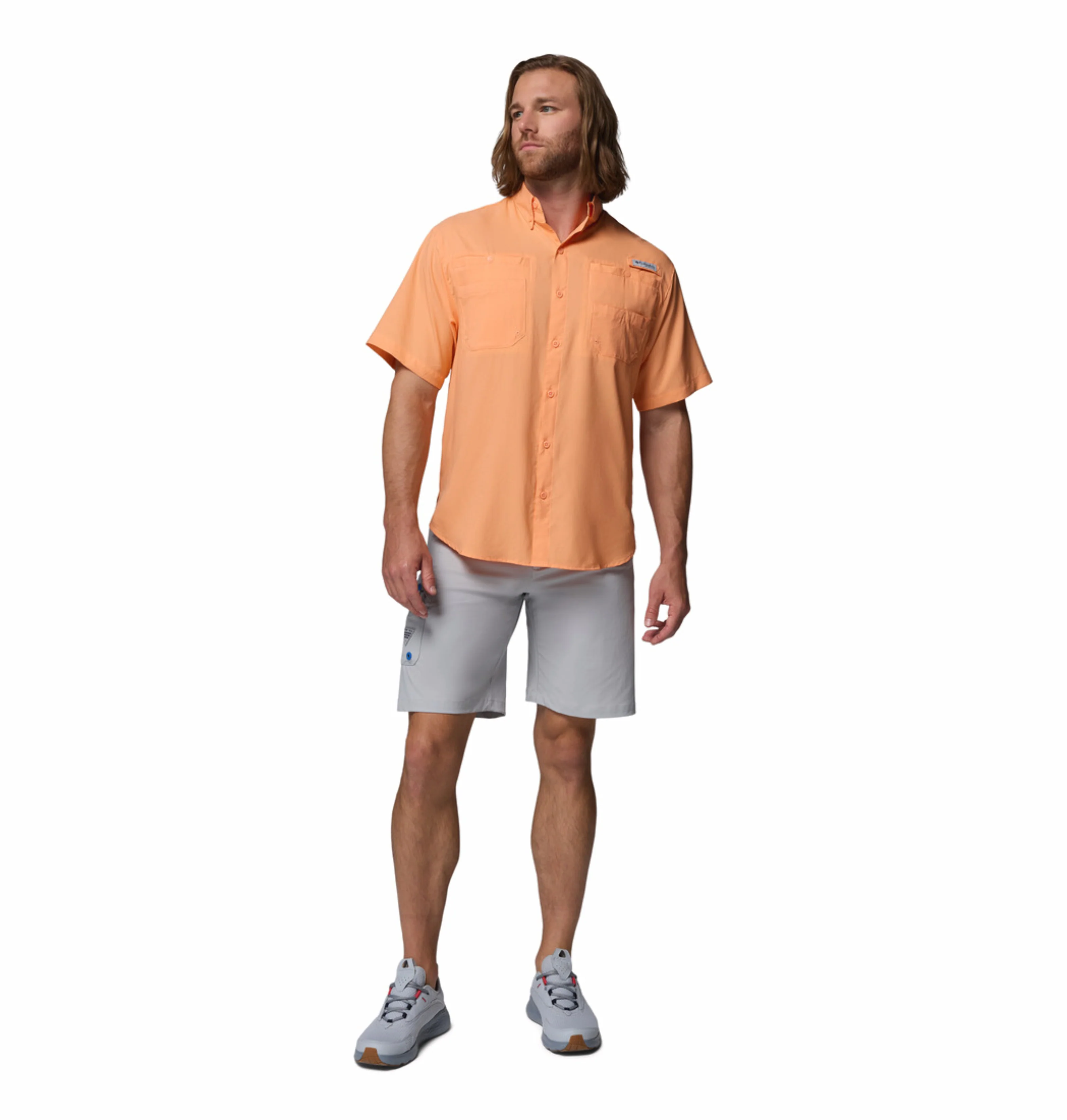 Columbia Men Peach Omni-Shade Tamiami II Short Sleeve Shirt - Image 6