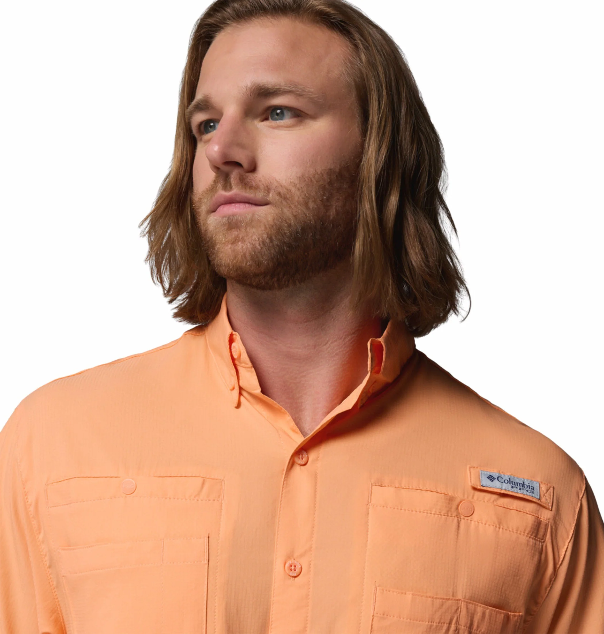 Columbia Men Peach Omni-Shade Tamiami II Short Sleeve Shirt - Image 7
