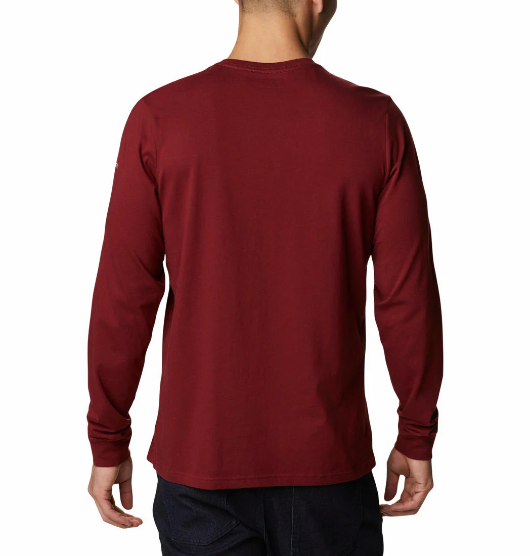 Columbia Men Red Brighton Woods Graphic Long Sleeve - Image 2