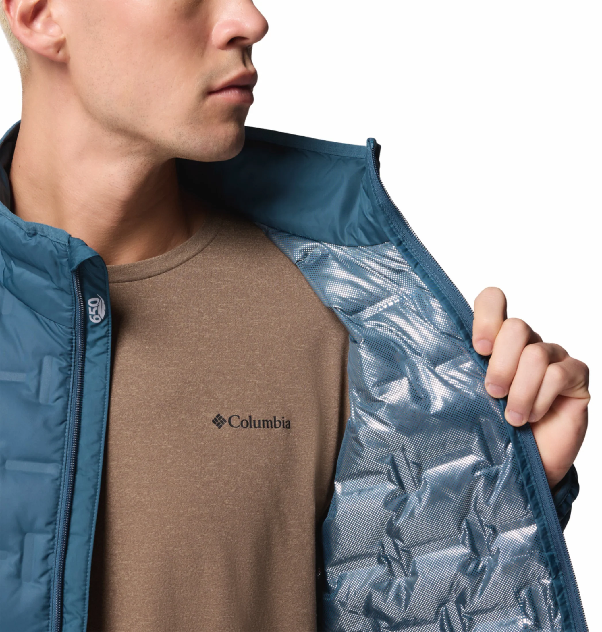 Columbia Men Teal HEAT SEAL Delta Ridge II Down Jacket - Image 9