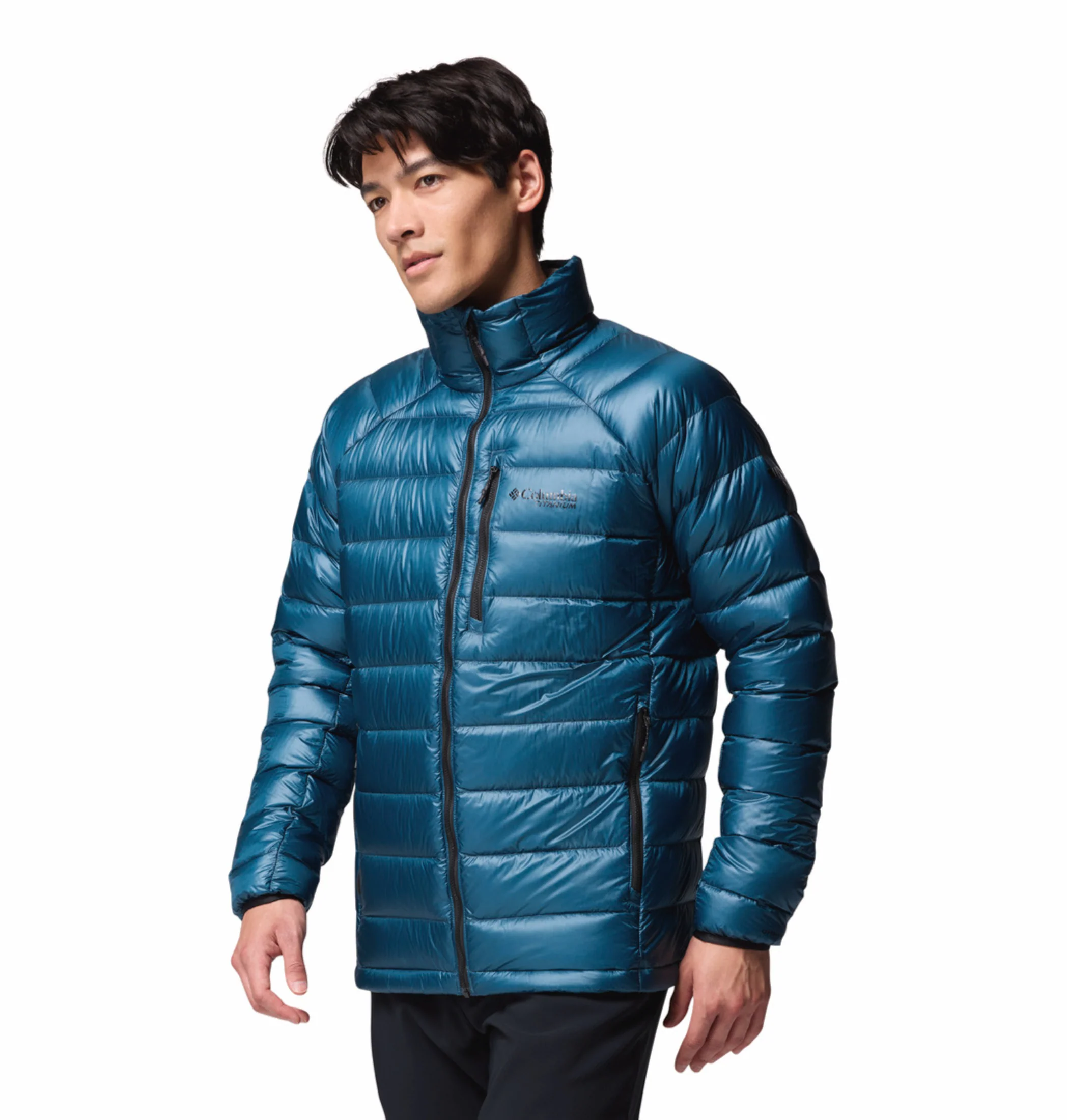 Columbia Men Teal OmniHeat Arctic Crest Down Jacket - Image 5