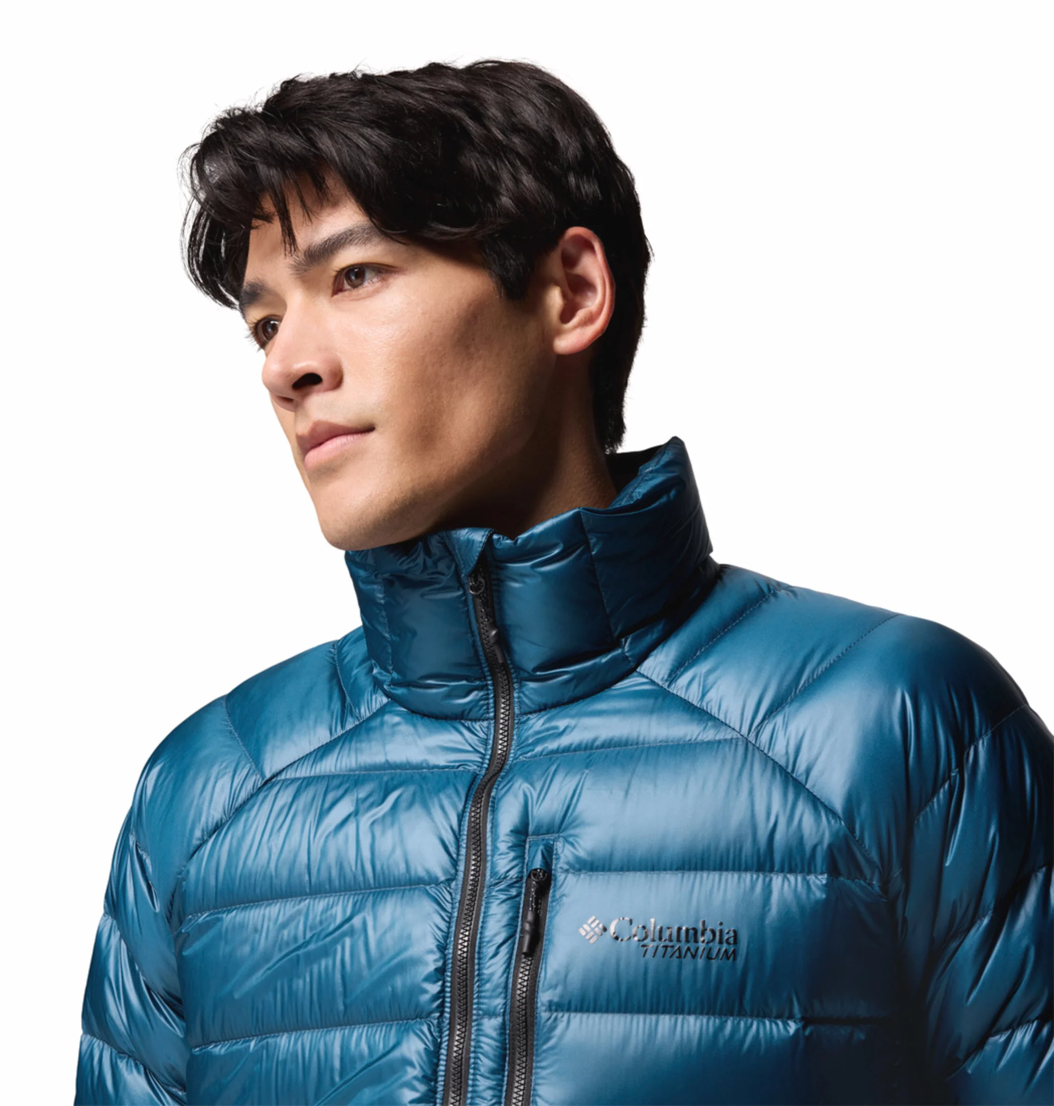 Columbia Men Teal OmniHeat Arctic Crest Down Jacket - Image 9