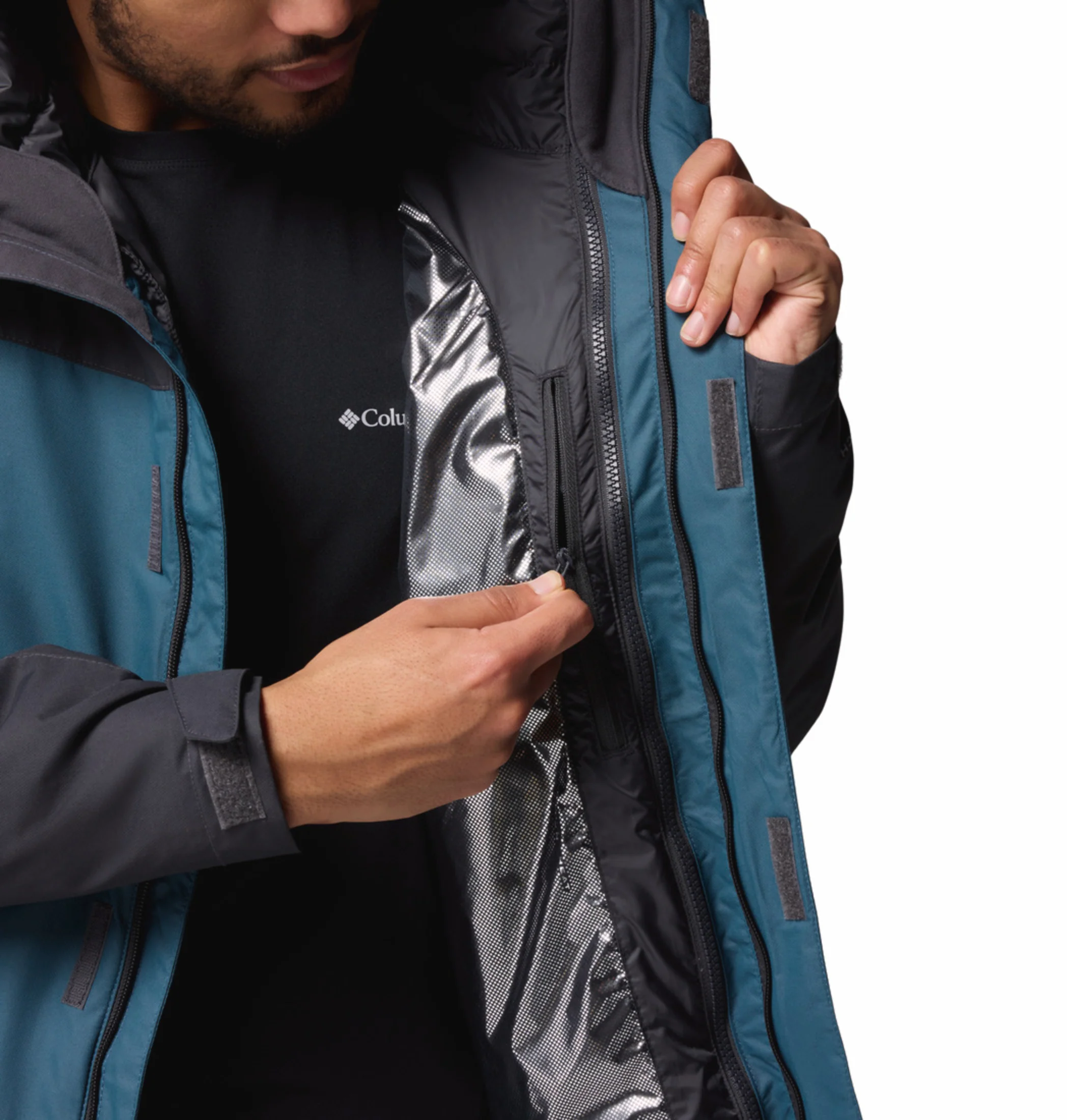 Columbia Men Teal OmniHeat Reflective Whirlibird V Interchangeable Jacket - Image 10