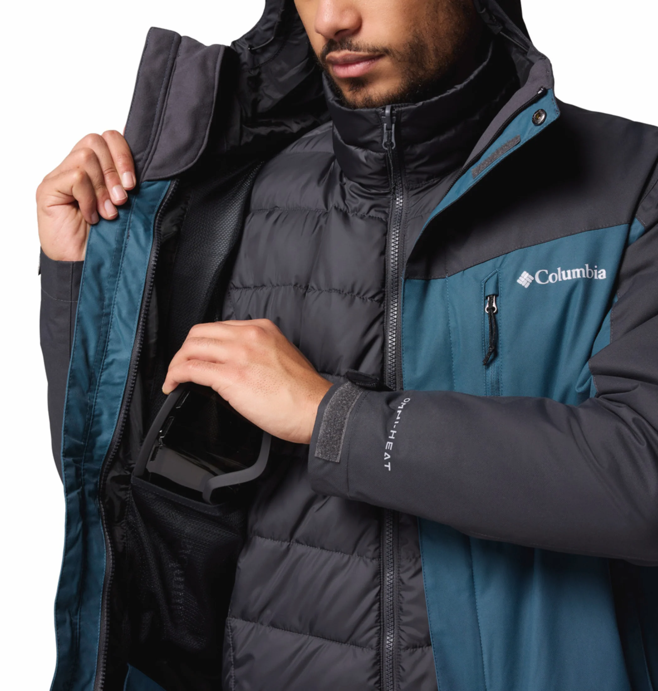 Columbia Men Teal OmniHeat Reflective Whirlibird V Interchangeable Jacket - Image 8