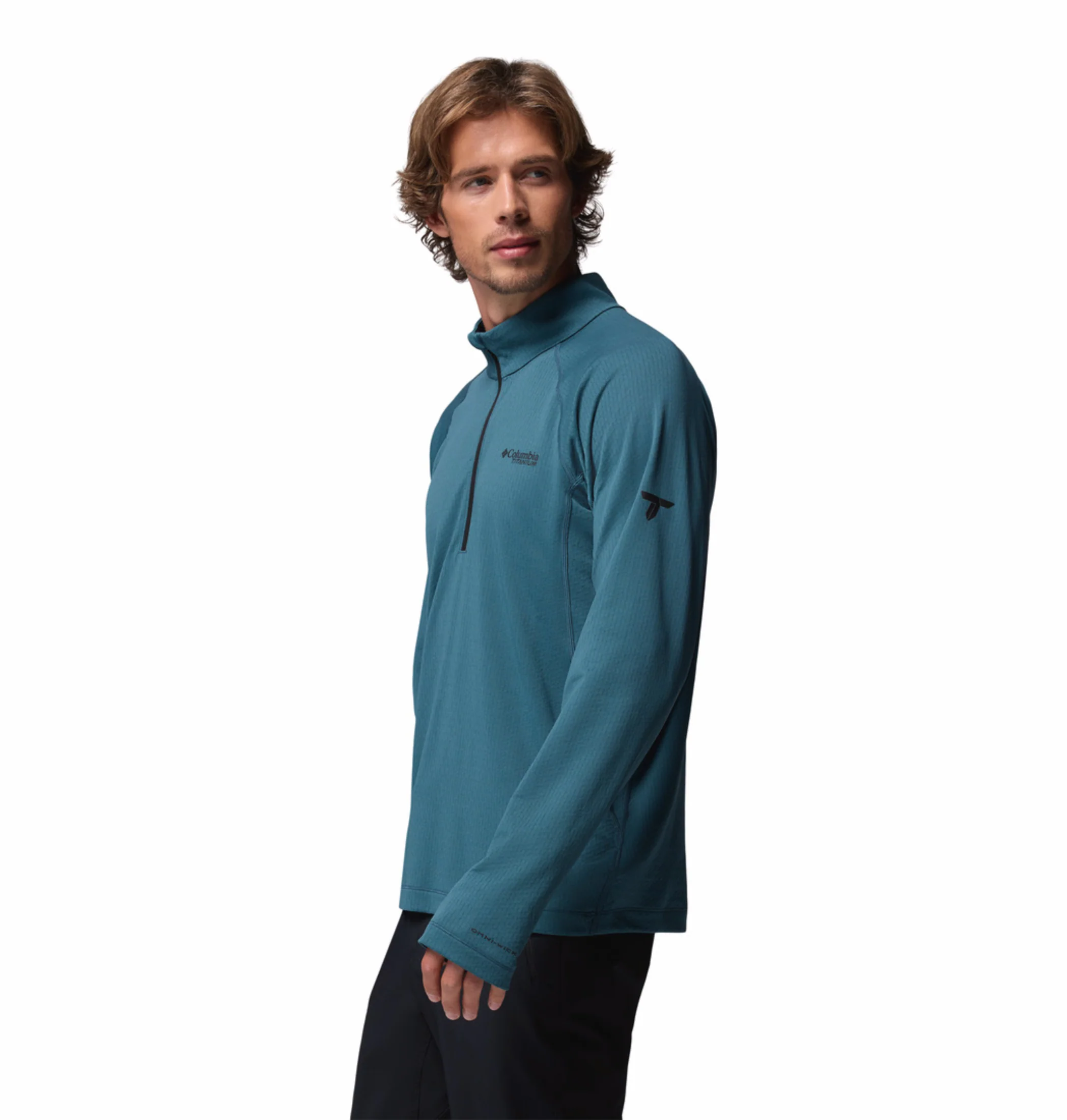 Columbia Men Teal OmniShade UPF 50 DriVenture Sweatshirt - Image 5