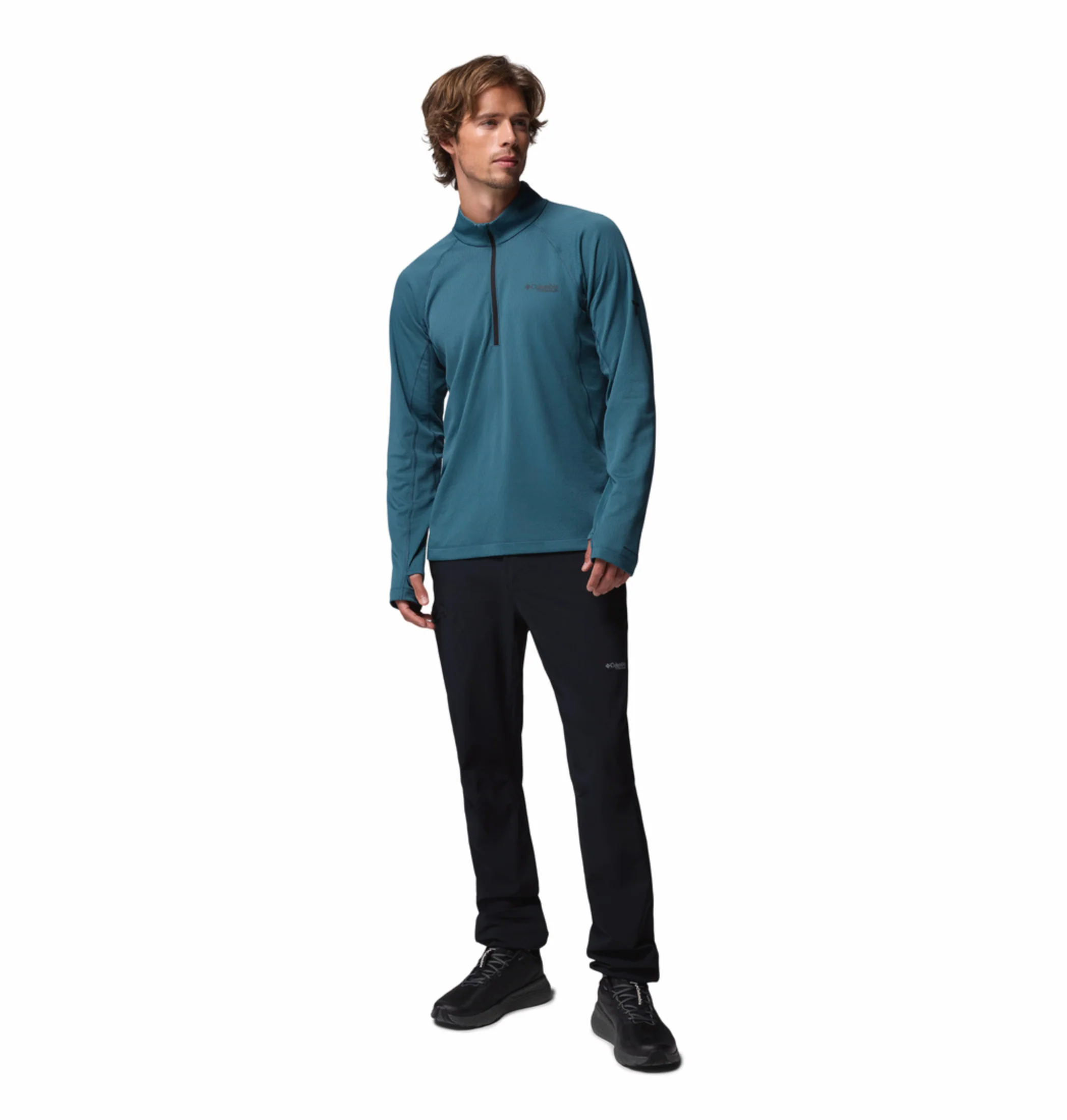 Columbia Men Teal OmniShade UPF 50 DriVenture Sweatshirt - Image 6