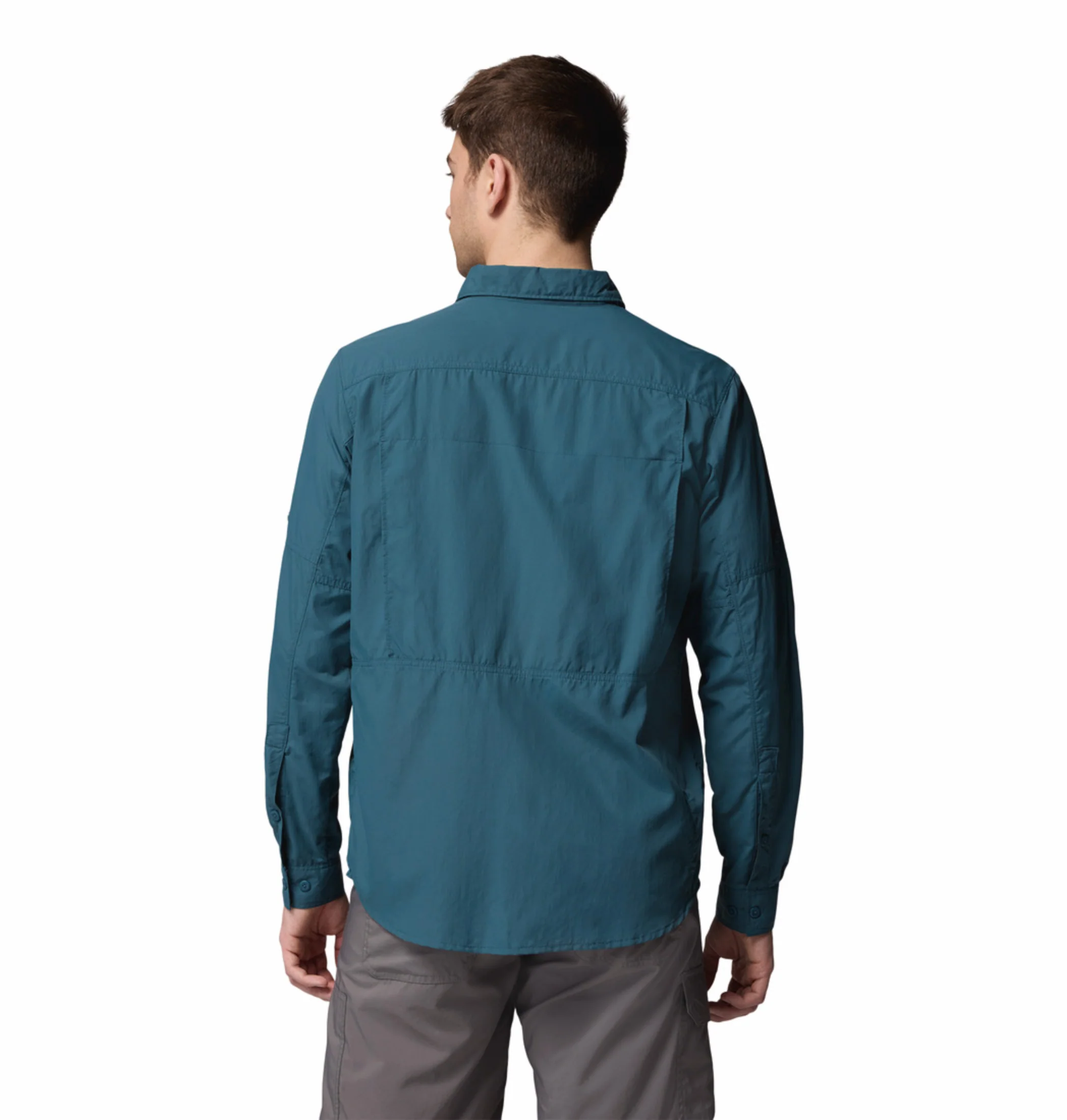 Columbia Men Teal OmniShade UPF 50 Silver Ridge 2.0 Long Sleeve Shirt - Image 4