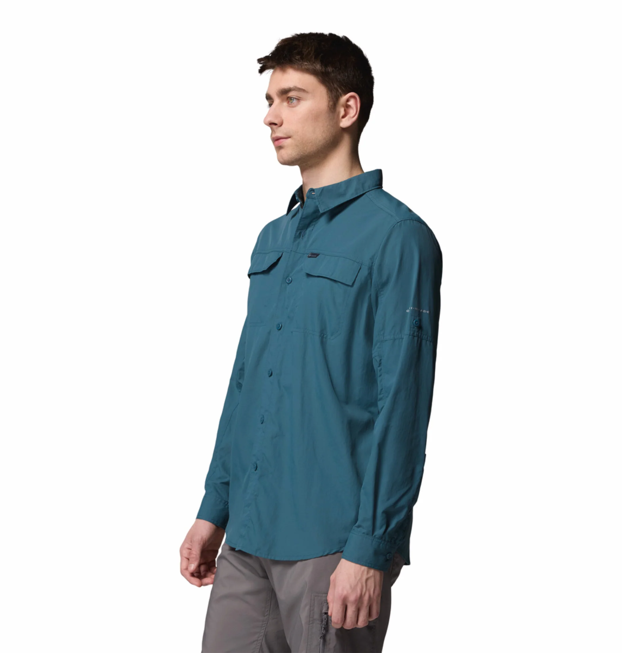 Columbia Men Teal OmniShade UPF 50 Silver Ridge 2.0 Long Sleeve Shirt - Image 5
