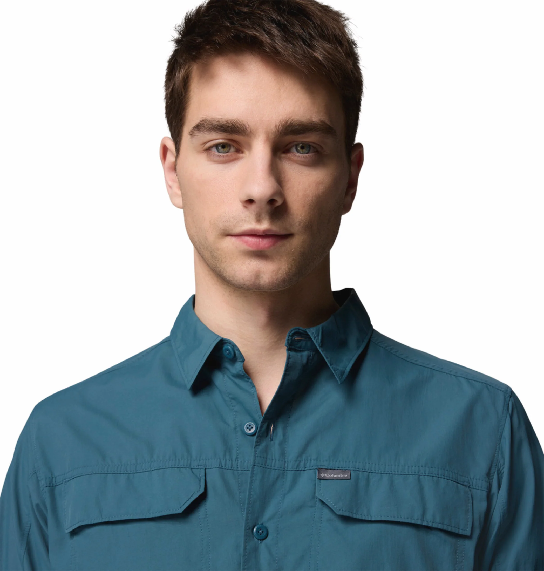 Columbia Men Teal OmniShade UPF 50 Silver Ridge 2.0 Long Sleeve Shirt - Image 7