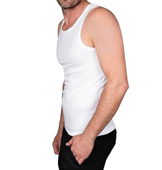 Columbia Men White 4-Pack A-Frame Tank - Image 3