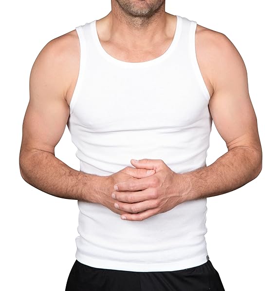 Columbia Men White 4-Pack A-Frame Tank - Image 4