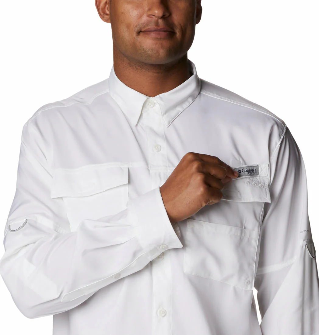 Columbia Men White Blood and Guts IV Woven LS (Sun Protection) - Image 5