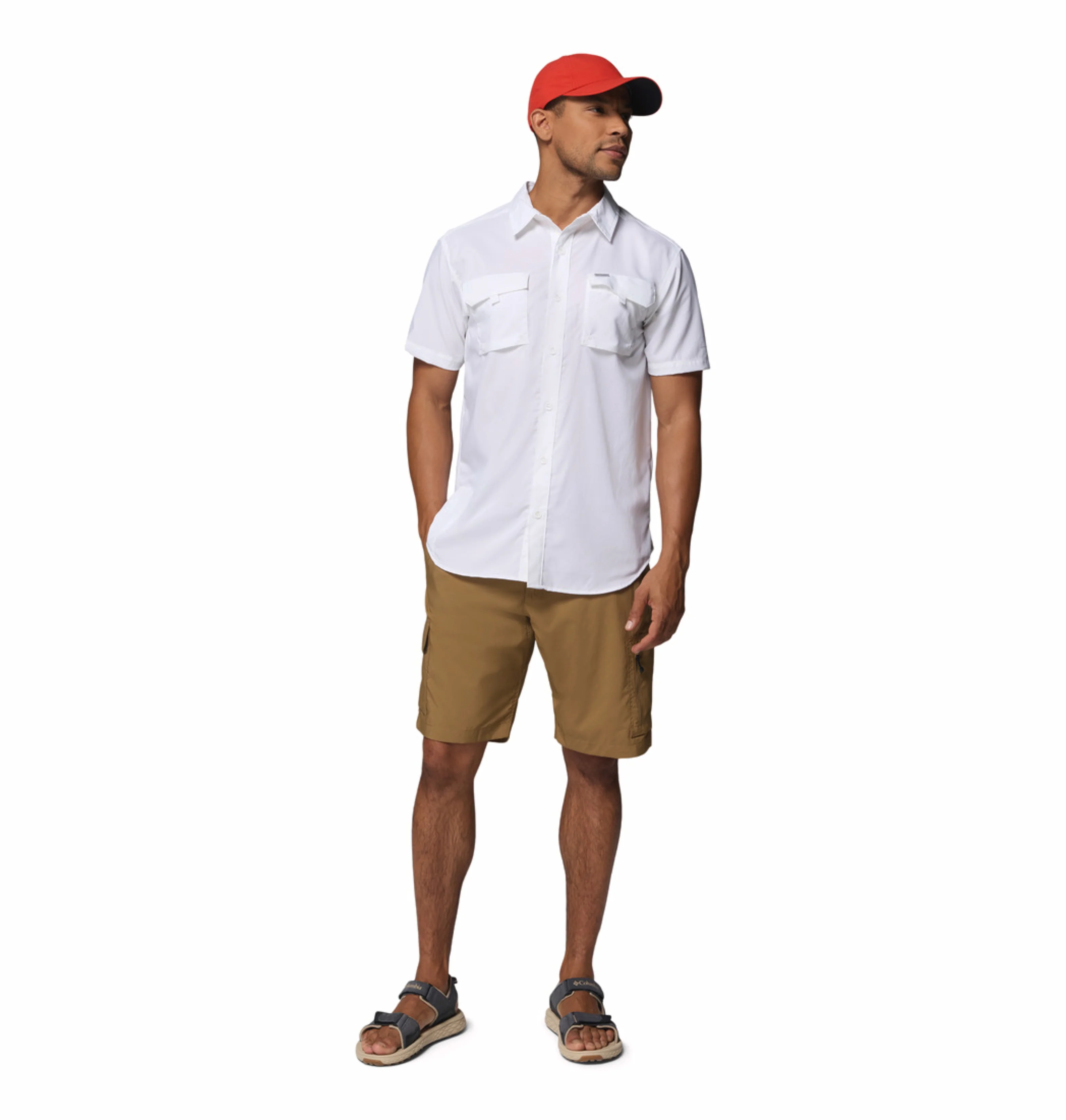 Columbia Men White Omni-Shade Silver Ridge Utility II Short Sleeve Shirt - Image 6