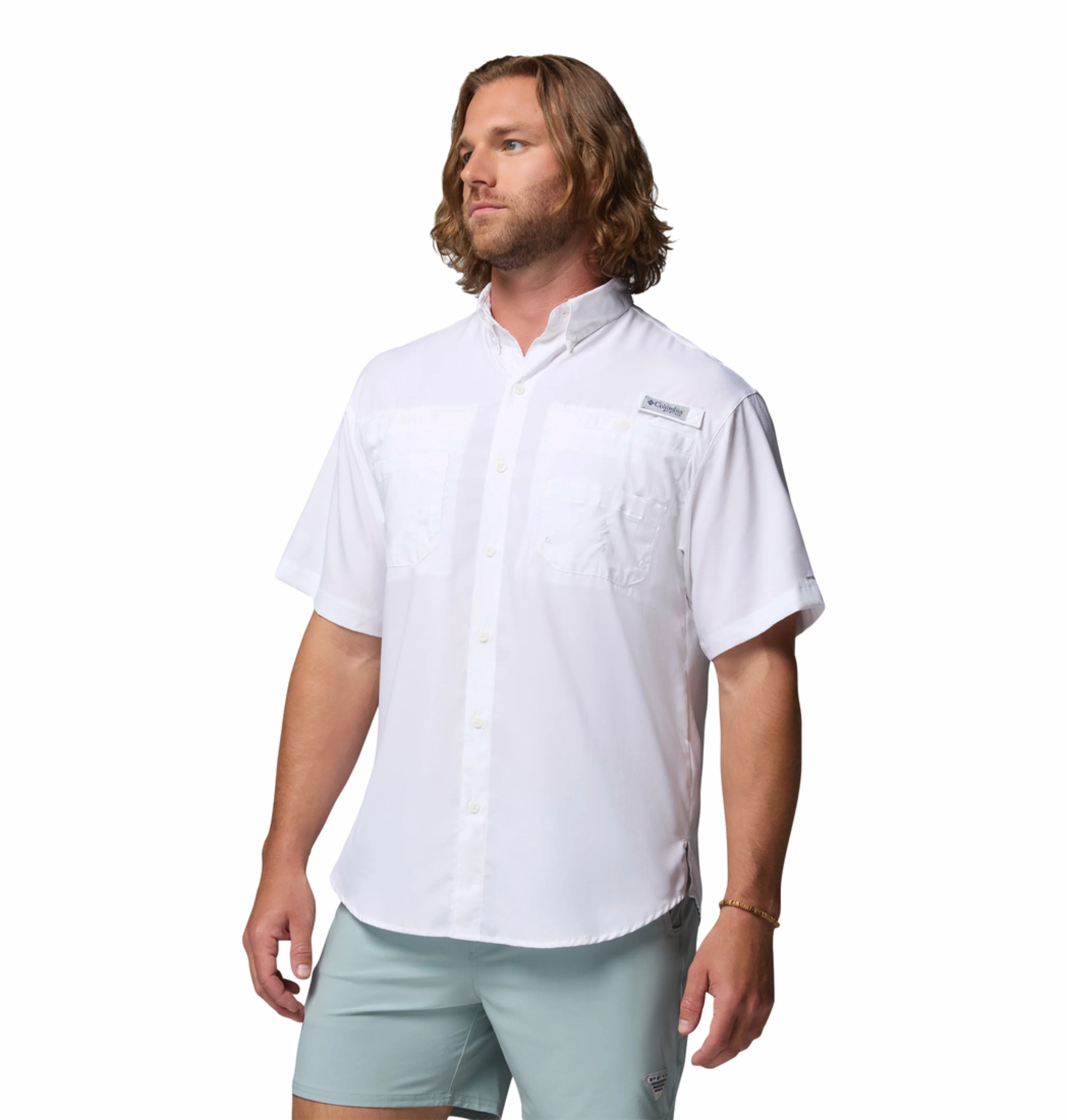 Columbia Men White Omni-Shade Tamiami II Short Sleeve Shirt - Image 5