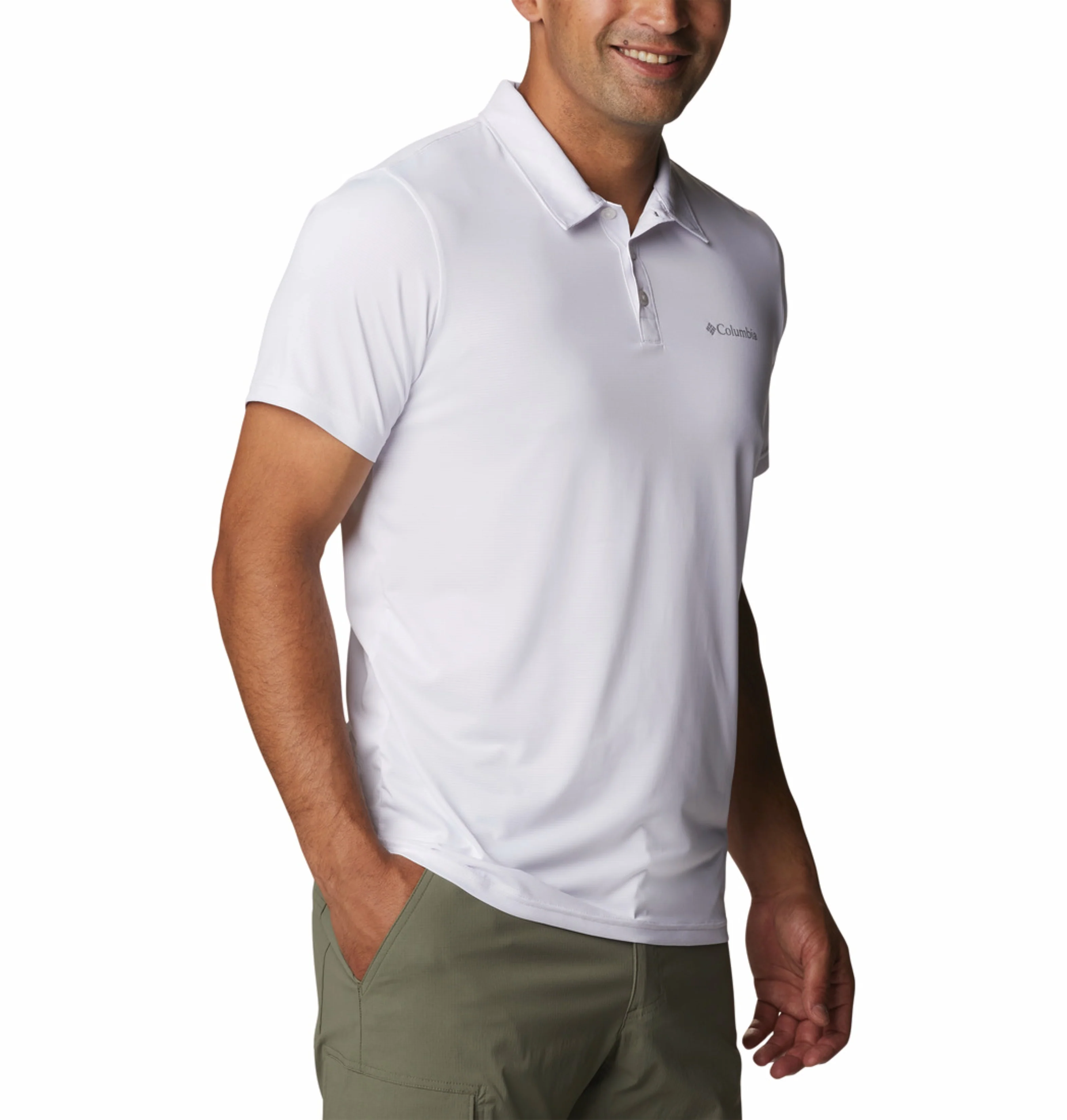 Columbia Men White Omni-Wick Hike Polo Tshirt - Image 7