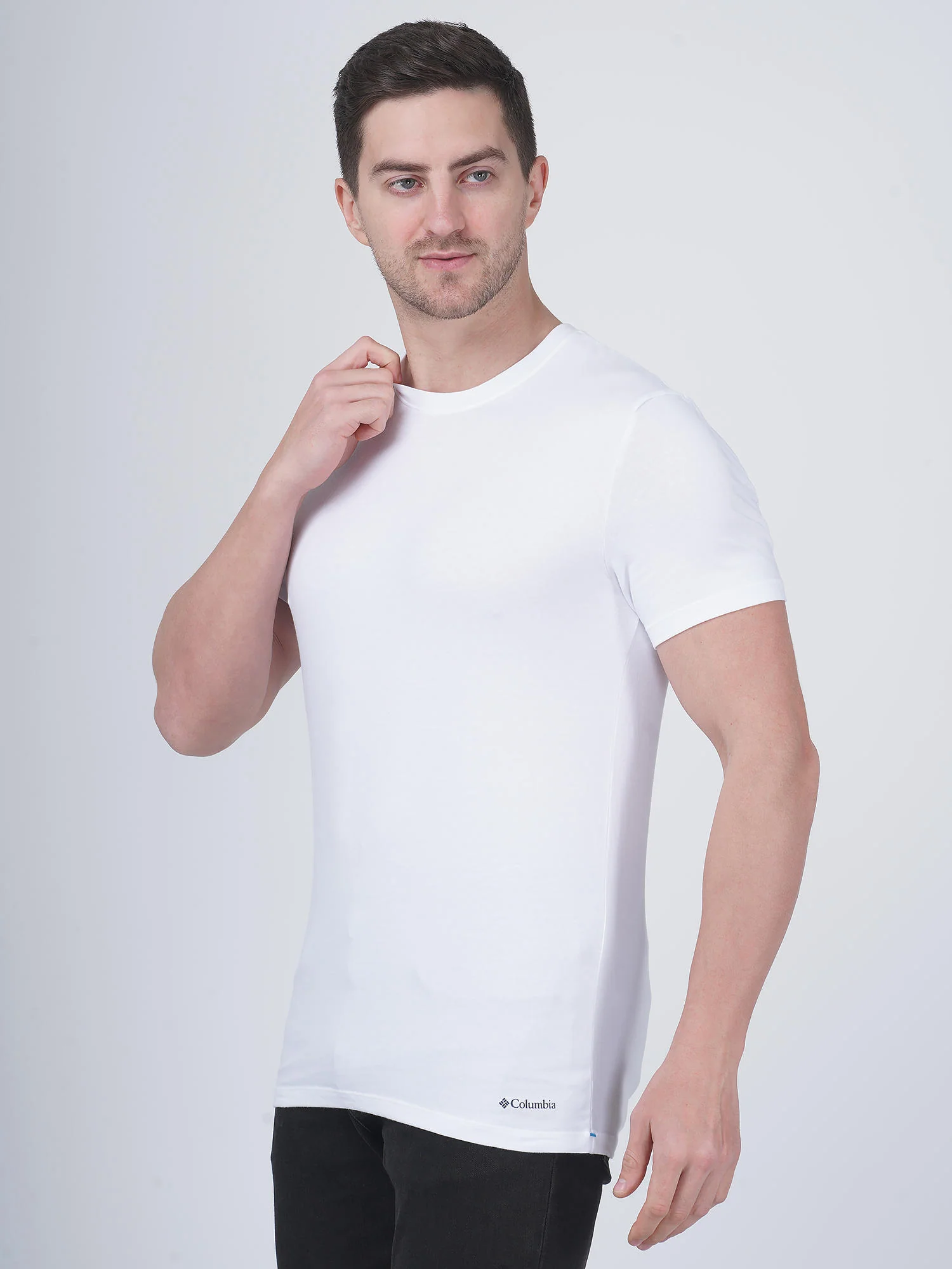 Columbia Men White 100% Pure Cotton Crew-Neck Tee Classic Fit 3 Pack Solid (Non Returnable) - Image 6