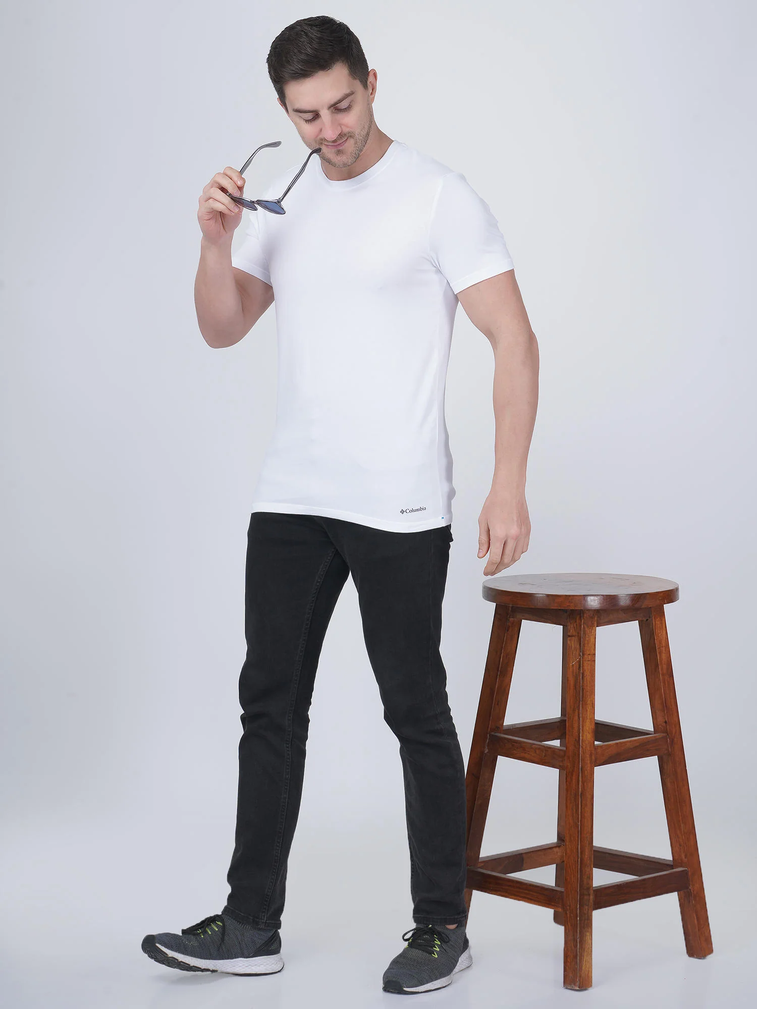Columbia Men White 100% Pure Cotton Crew-Neck Tee Classic Fit 3 Pack Solid (Non Returnable) - Image 7