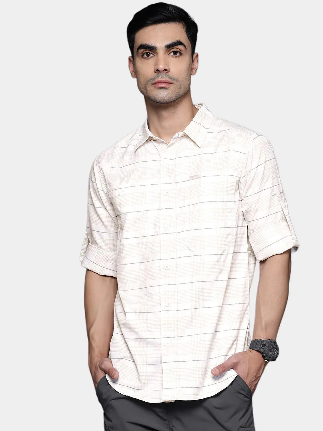Columbia Men White Silver Ridge Utility Lite Plaid LS (Sun Protection) - Image 13