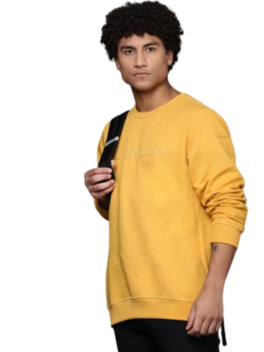 Columbia Men Yellow M Columbia Logo Fleece Crew (Sun Protection) - Image 3