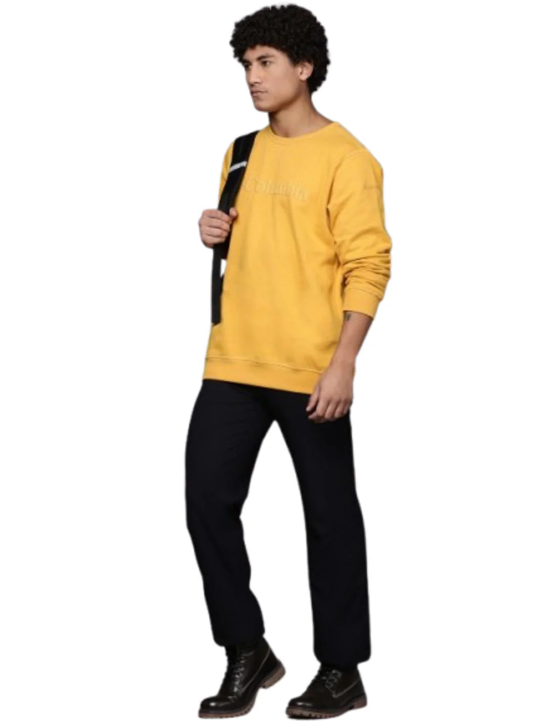Columbia Men Yellow M Columbia Logo Fleece Crew (Sun Protection) - Image 4