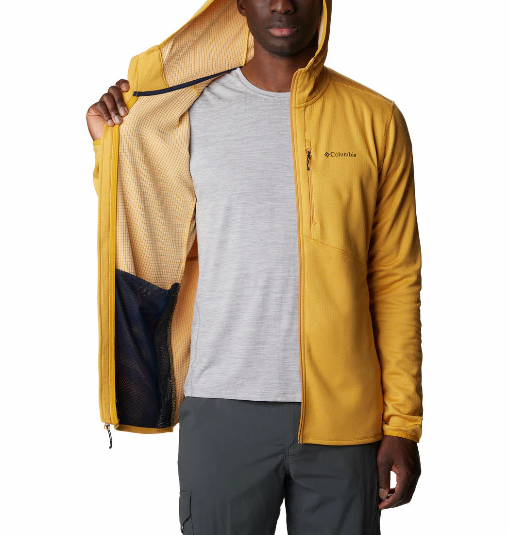 Columbia Men Yellow Park View Fleece Full Zip Hoodie - Image 4