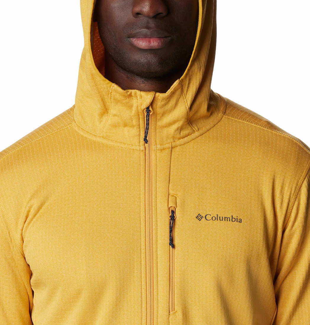 Columbia Men Yellow Park View Fleece Full Zip Hoodie - Image 5
