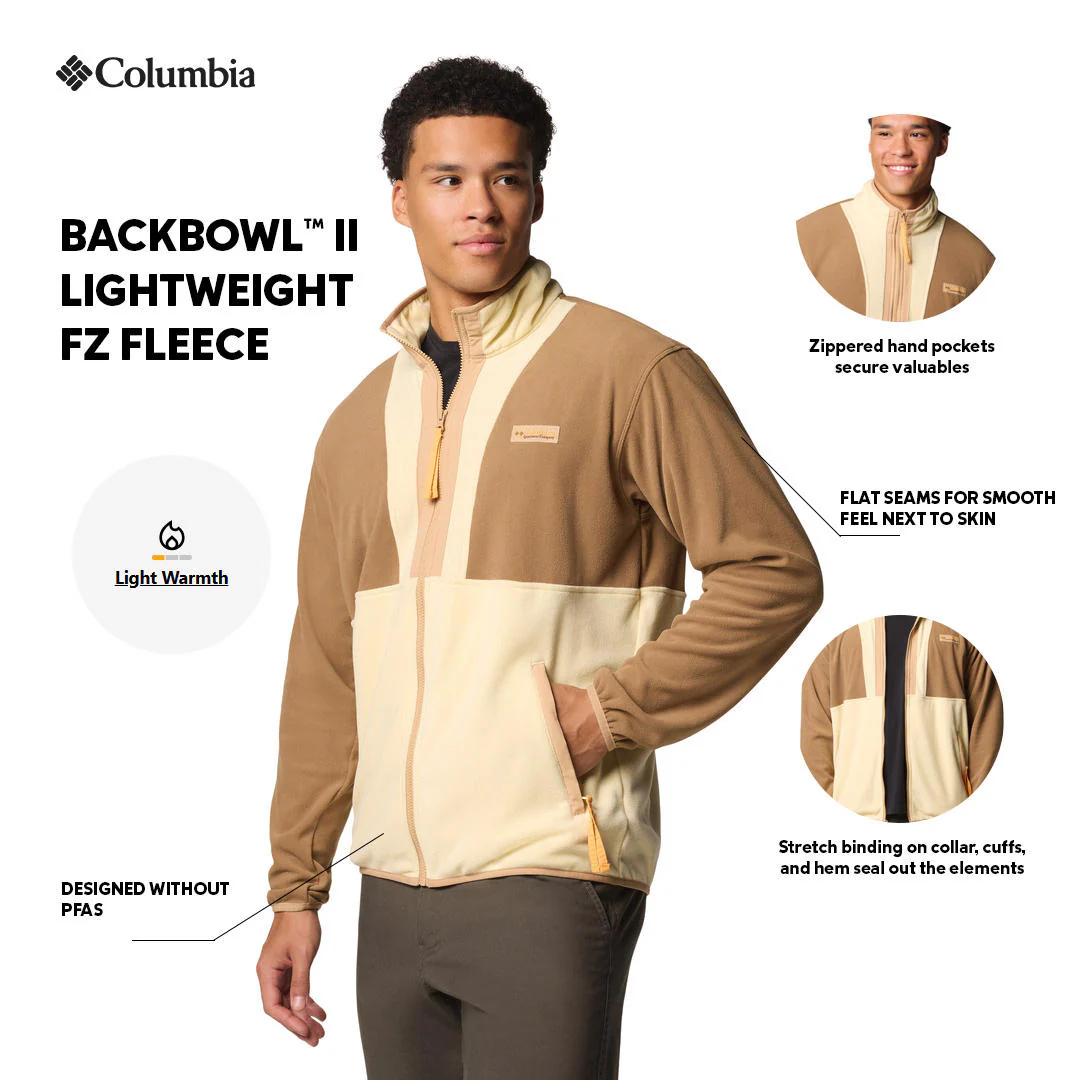 Columbia Men Brown Backbowl II Lightweight FZ Fleece - Image 2