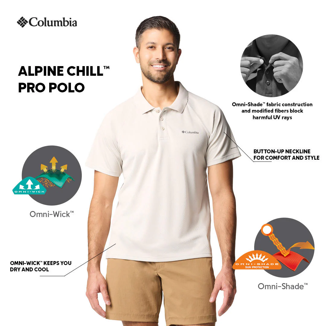 Columbia Men Brown Alpine Chill Pro Polo (Sun Protection) - Image 2