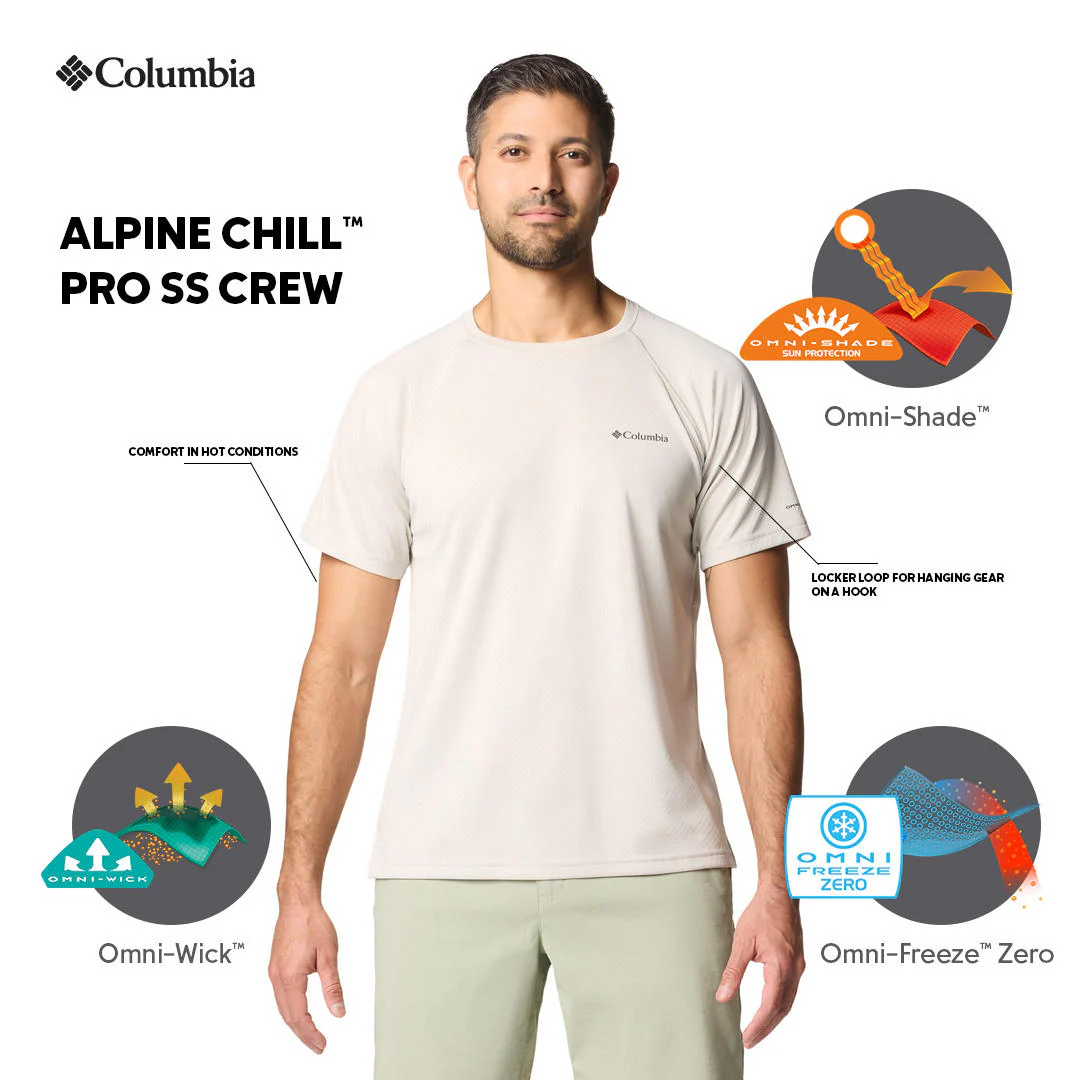 Columbia Men Brown Alpine Chill Pro SS Crew (Sun Protection) - Image 2