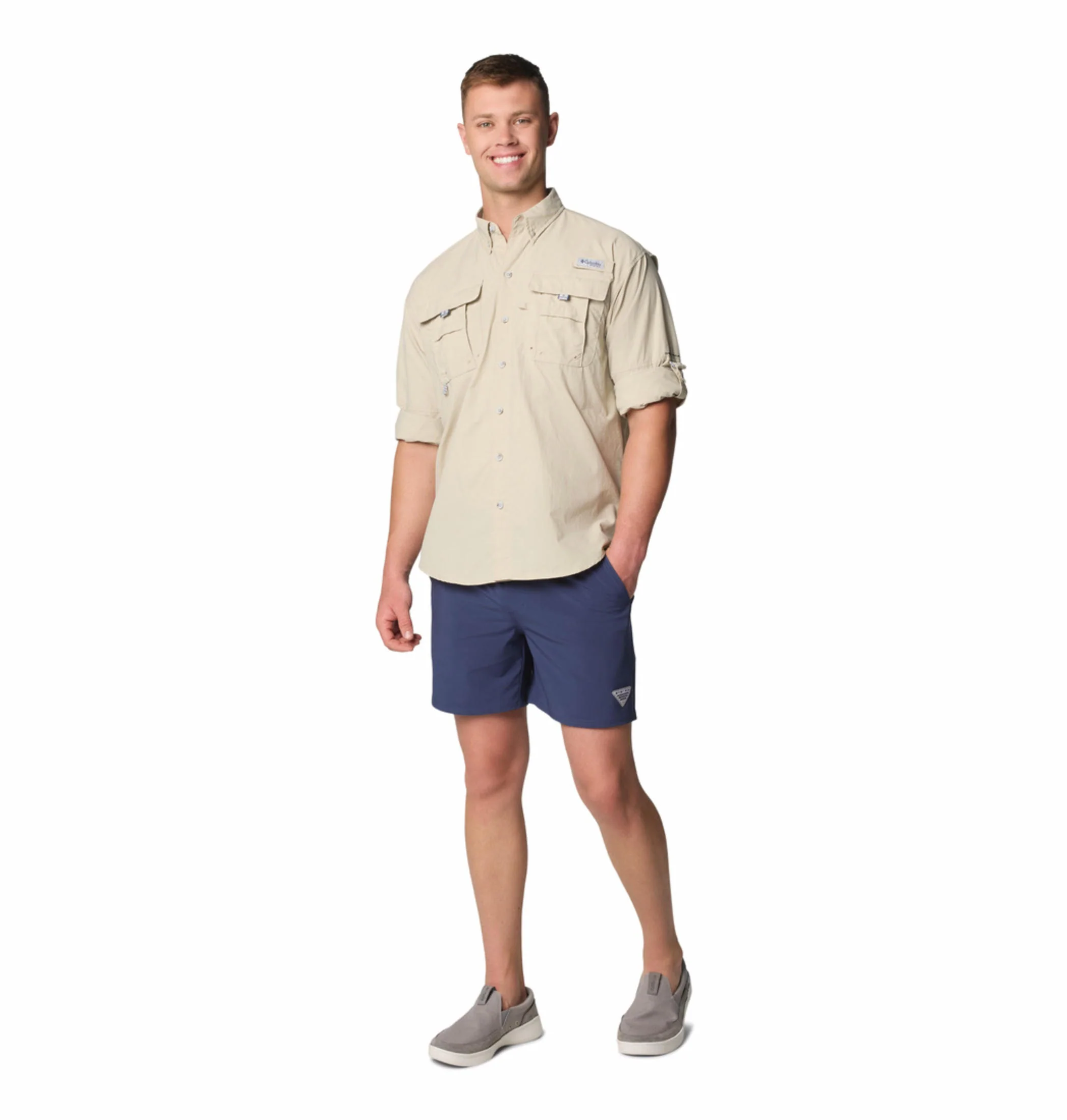 Columbia Men White Bahama II L/S Shirt (Sun Protection) - Image 6