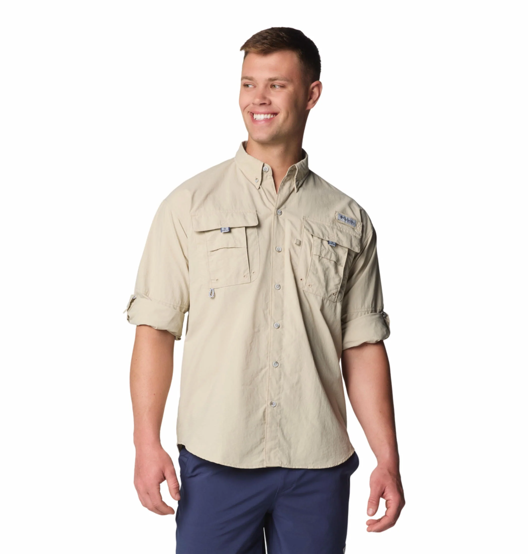 Columbia Men White Bahama II L/S Shirt (Sun Protection) - Image 9