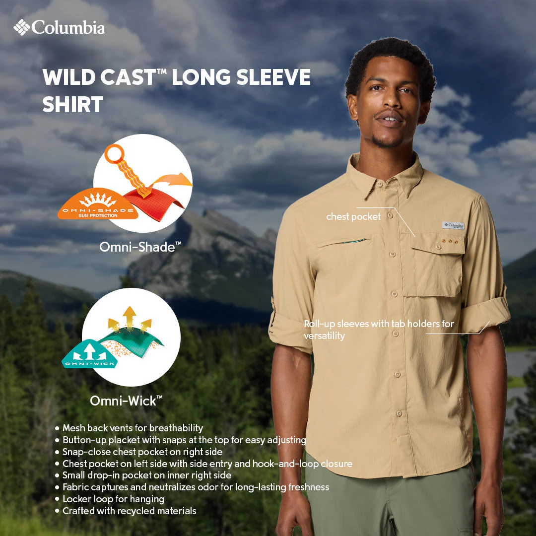 Columbia Men Brown Wild Cast Long Sleeve Shirt (Sun Protection) - Image 2