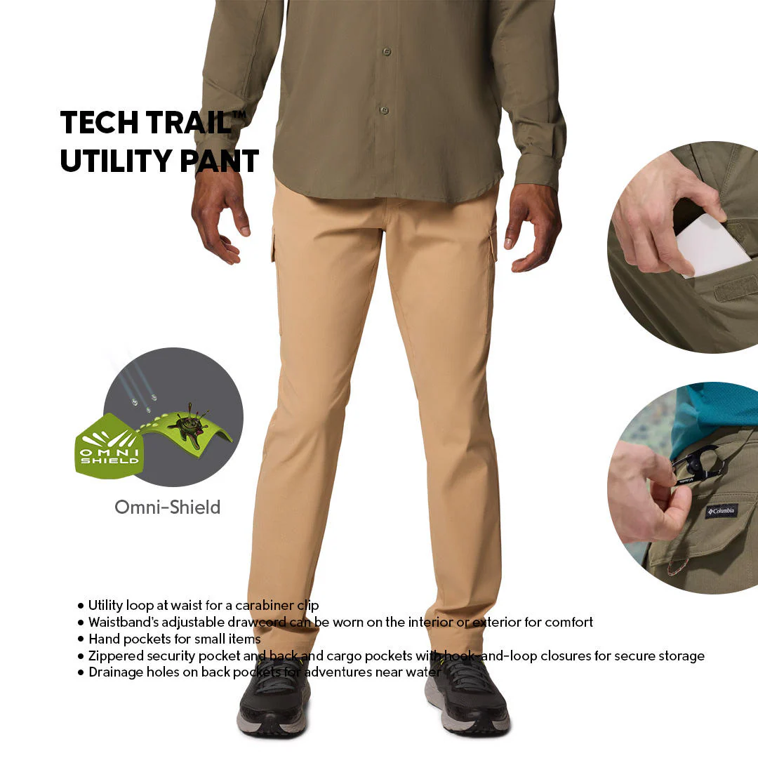 Columbia Men Brown Tech Trail Utility Pant - Image 2