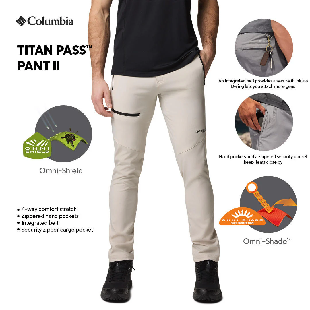 Columbia Men Brown Titan Pass Pant II (Sun Protection) - Image 2