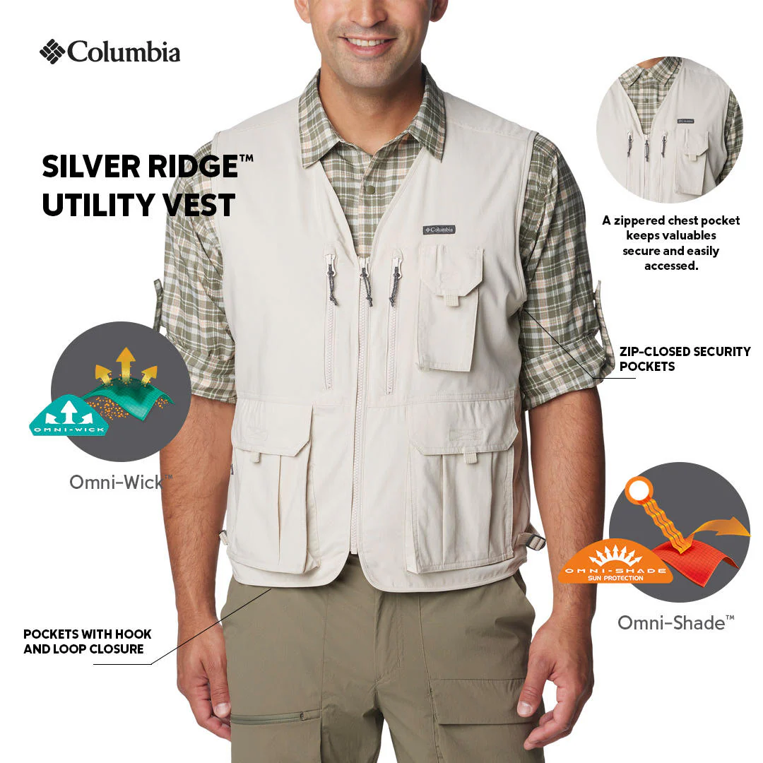 Columbia Men Brown Silver Ridge Utility Vest (Sun Protection) - Image 2