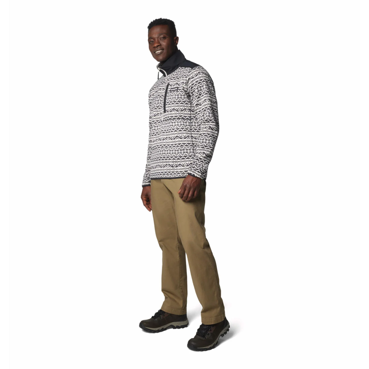 Columbia Men Brown Sweater Weather Printed Half Zip II - Image 3