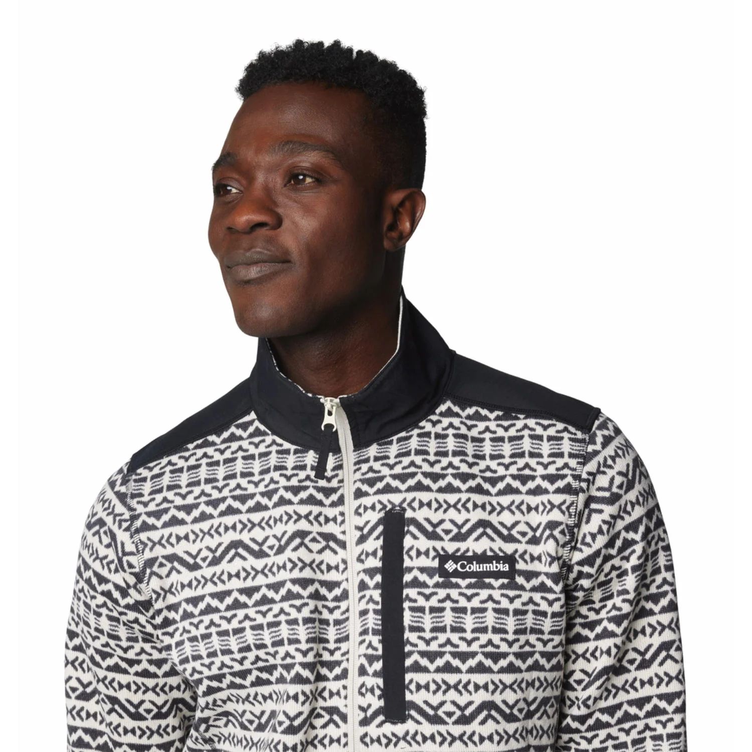 Columbia Men Brown Sweater Weather Printed Half Zip II - Image 5