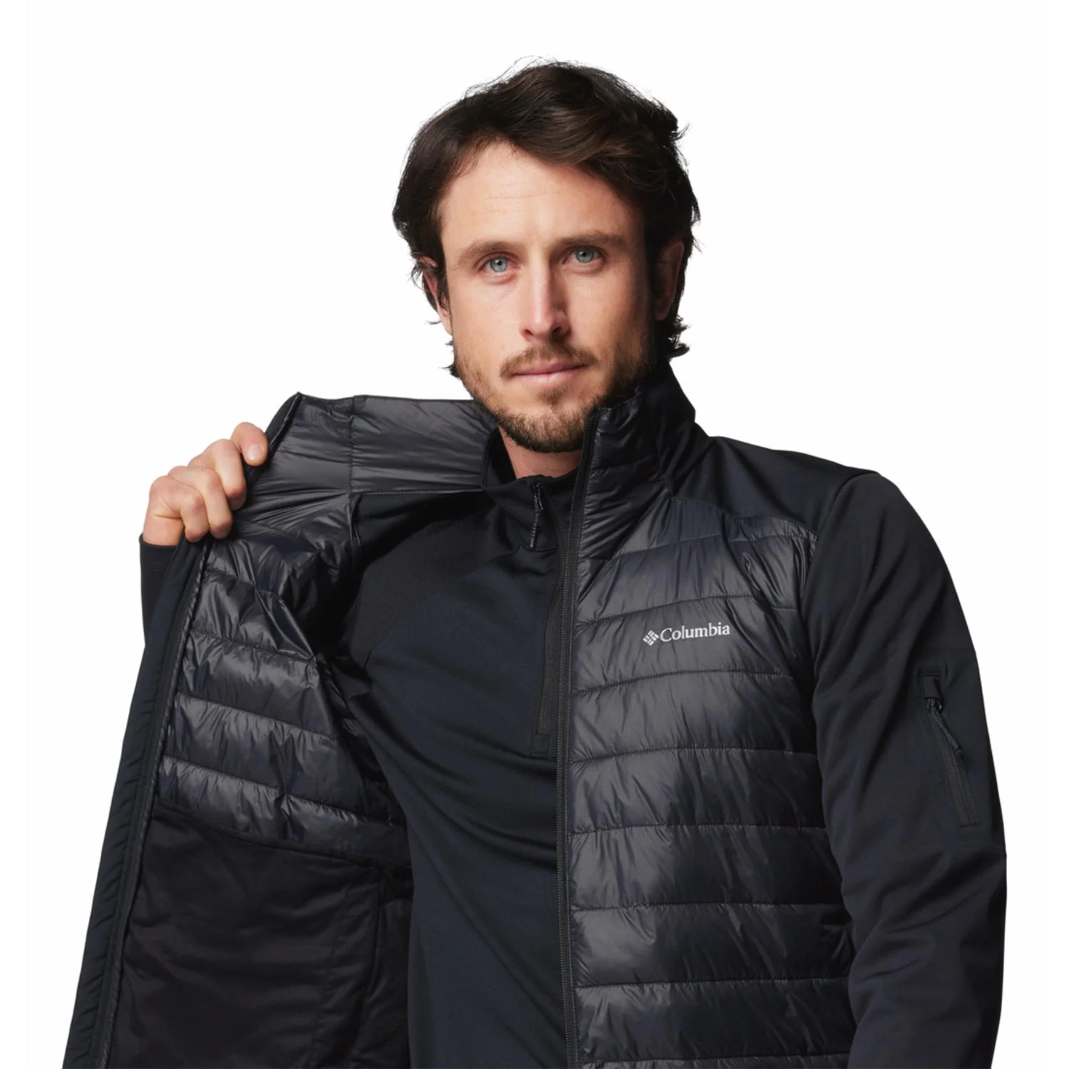 Columbia Men Black Columbia Tech Hybrid Softshell - Image 4