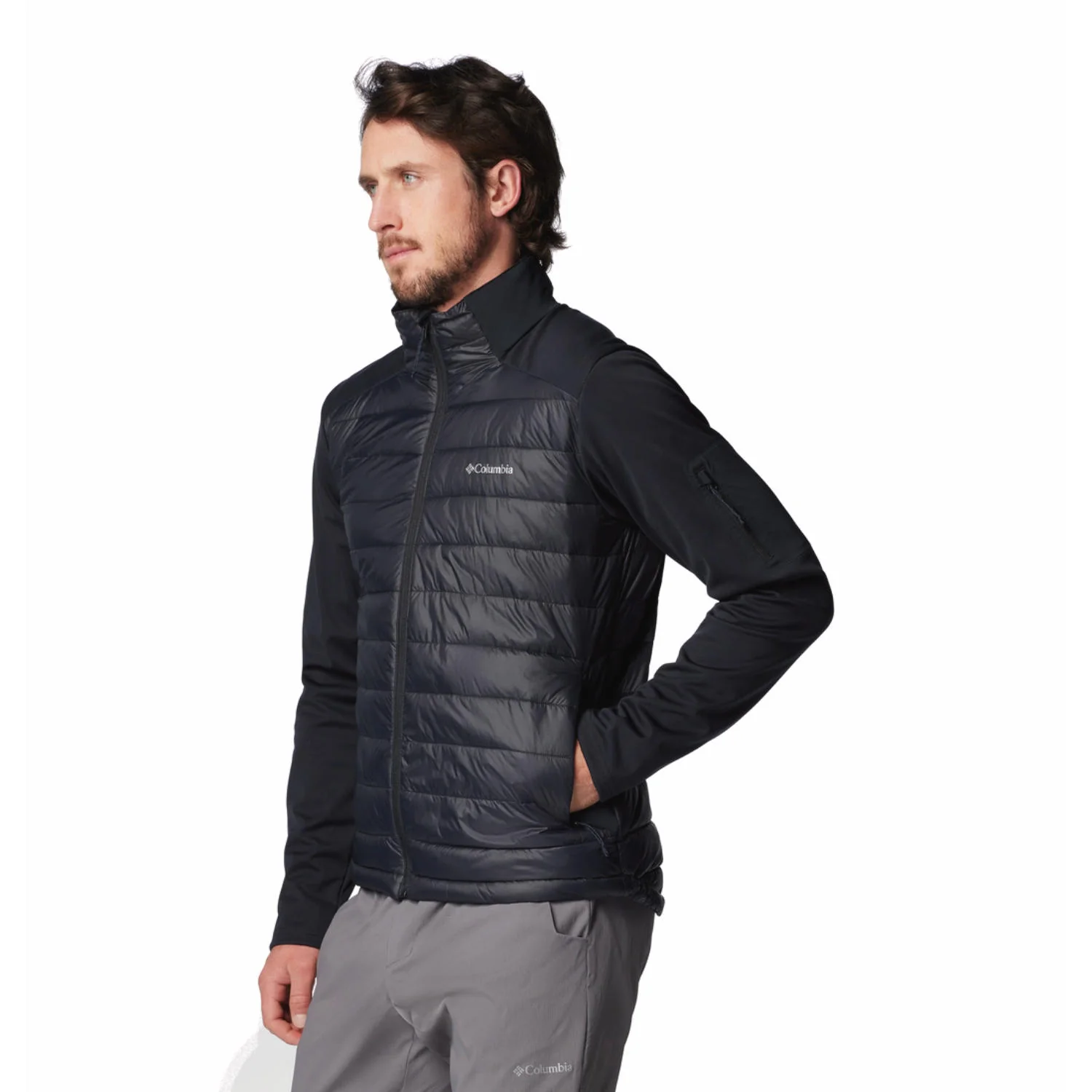 Columbia Men Black Columbia Tech Hybrid Softshell - Image 5