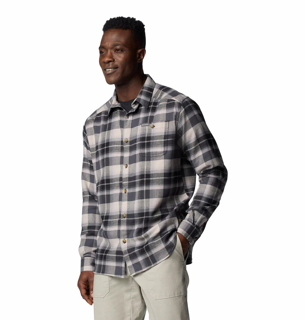 Columbia Men Black Cornell Woods Flannel Long Sleeve Shirt - Image 3