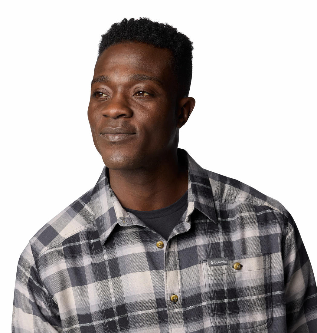 Columbia Men Black Cornell Woods Flannel Long Sleeve Shirt - Image 5